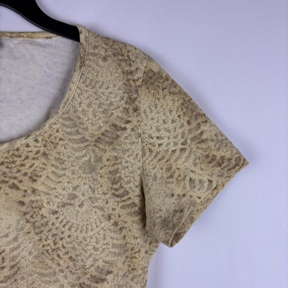 Large Cappopera Vintage T Shirt Scoop Neck Short Sleeve Cotton Soft Patterned - Picture 4 of 11